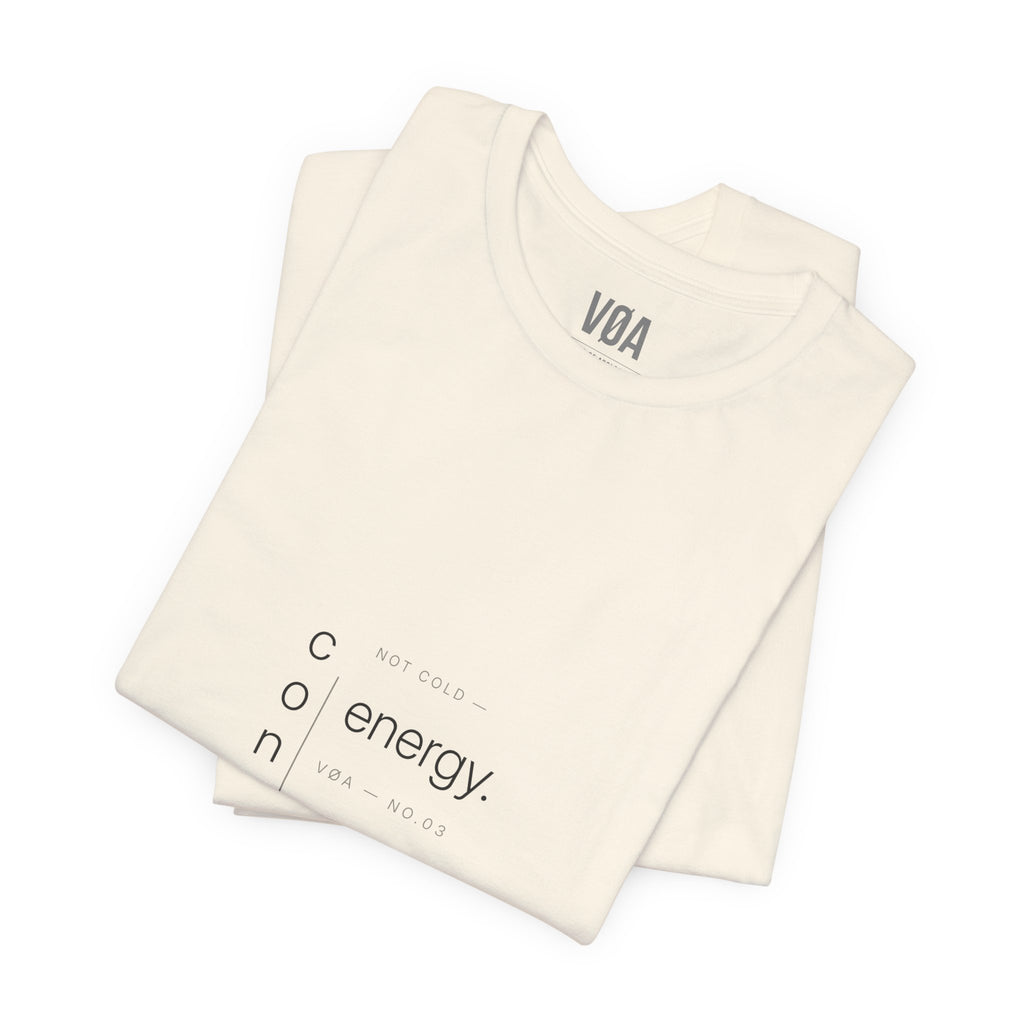 VØA NO.03 — "Conserving Energy" Women's Minimalist Statement Tee