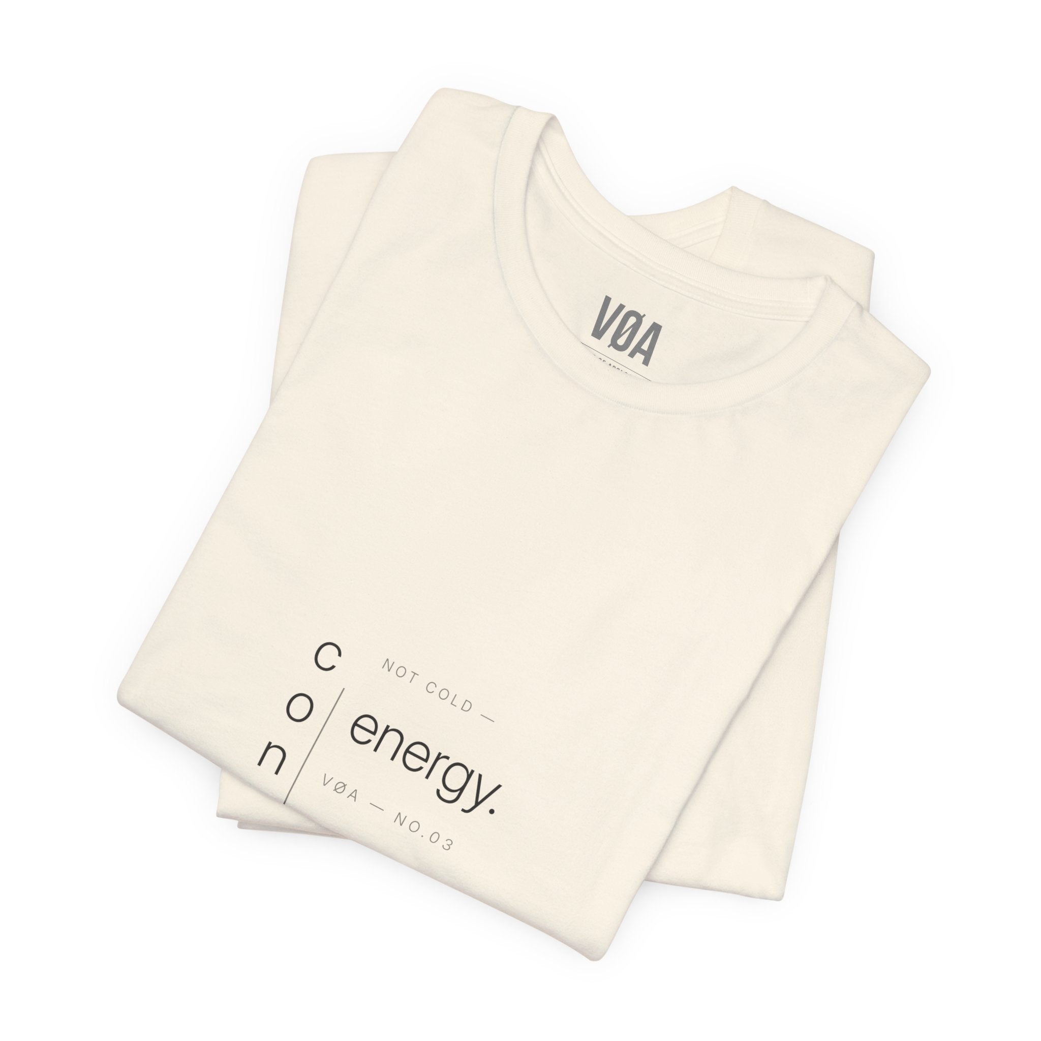 VØA NO.03 — "Conserving Energy" Women's Minimalist Statement Tee