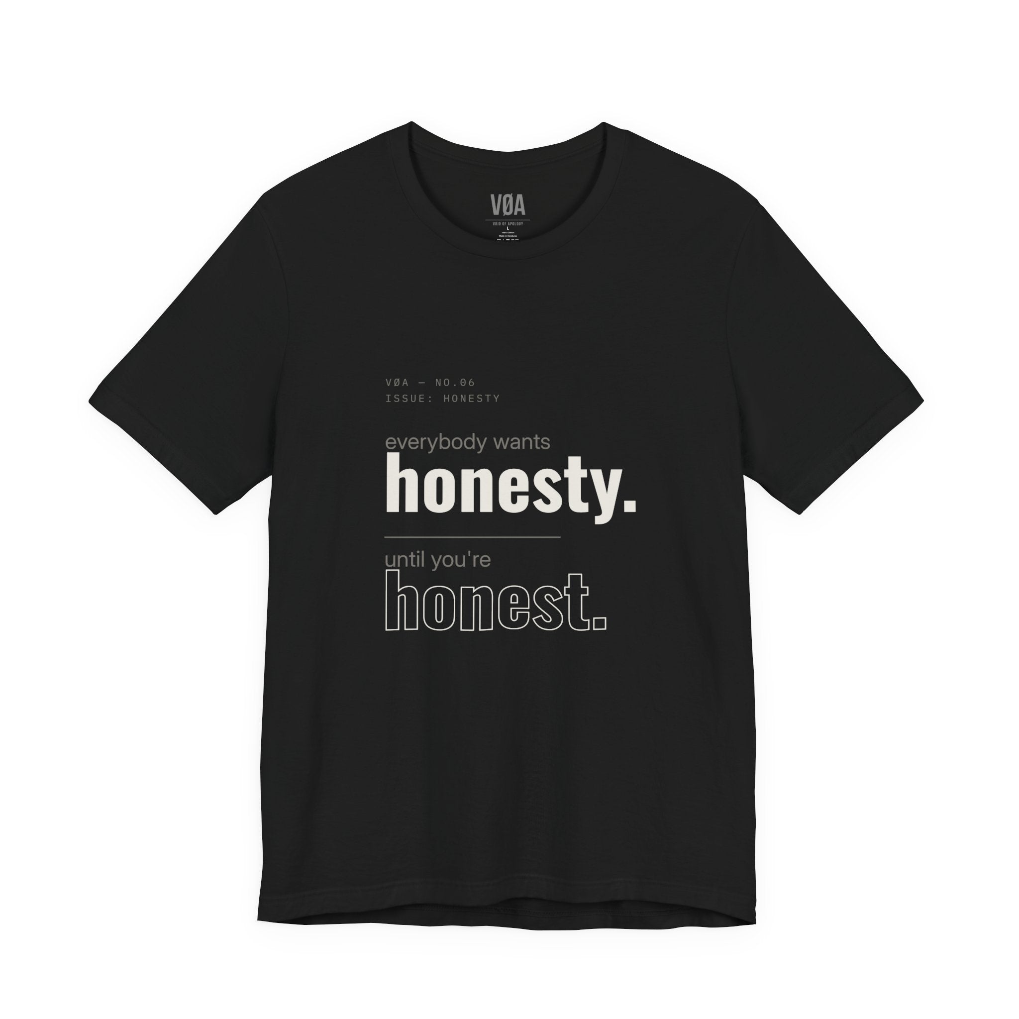 VØA NO.06 — "Everybody Wants Honesty" Men's Editorial Graphic T-Shirt